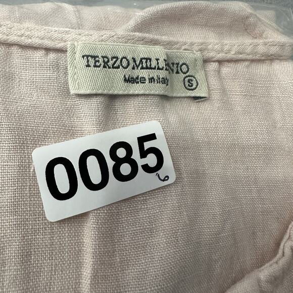 Terzo Millennio Italy Linen Sleeveless Dress Womens Size Small Pale Pink - Picture 12 of 12
